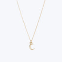 Itty Bitty Crescent Moon Charm Necklace-14k gold