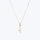 Itty Bitty Snake Charm Necklace-14k Gold