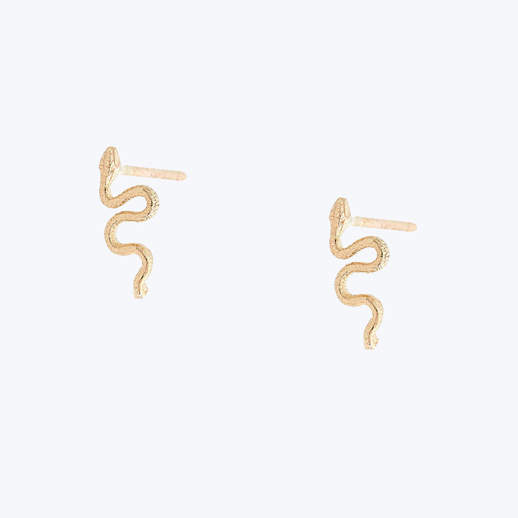 Pair of Itty Bitty Snake Earrings-14k Gold