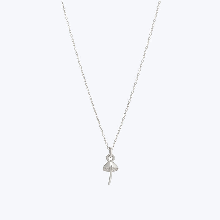 Itty Bitty Mushroom Charm Necklace-Sterling Silver