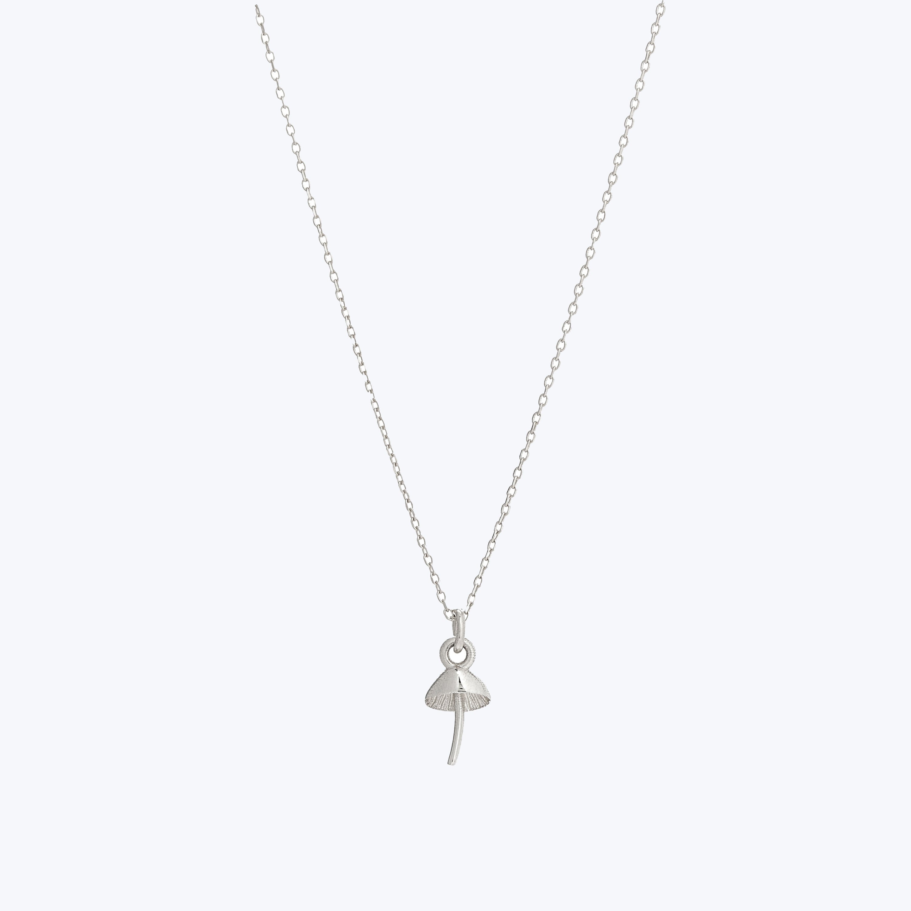 Itty Bitty Mushroom Charm Necklace-Sterling Silver