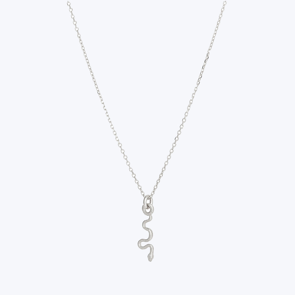 Itty Bitty Snake Charm Necklace-Sterling Silver