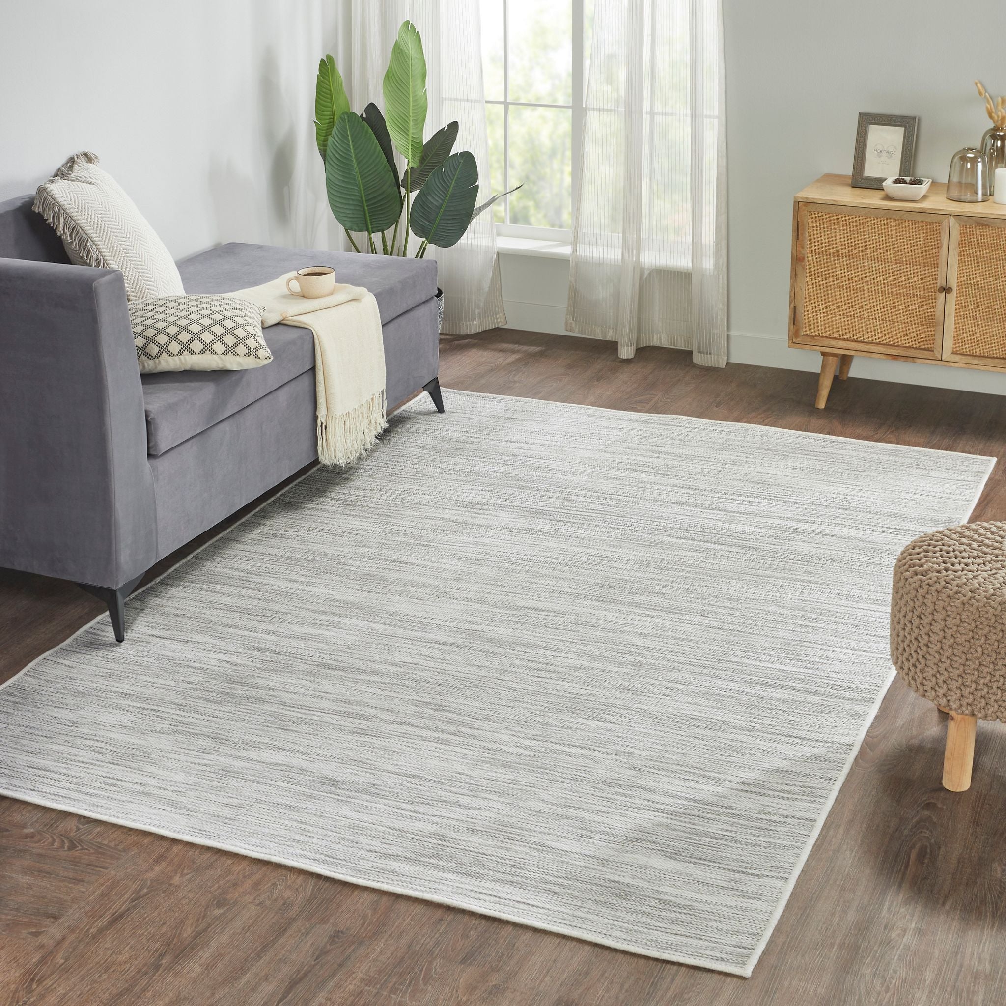 Leona Flatweave, Hand-Made Carpet, Pebble Default Title