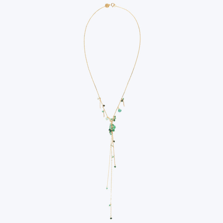 Emerald Lariat Style Necklace Default Title