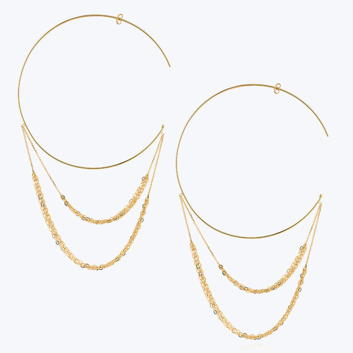 Gold Tassel Large Hoops (Pair) Default Title