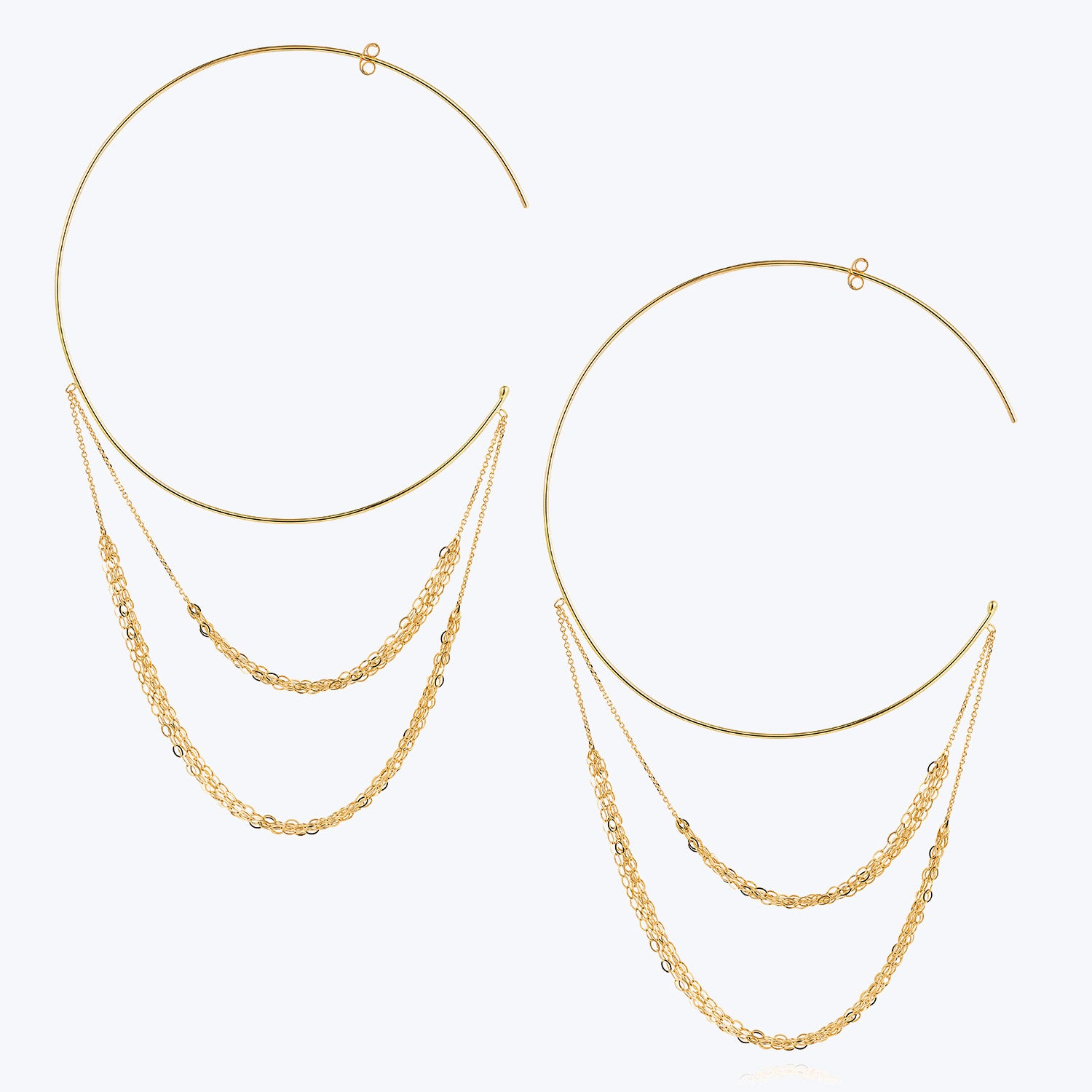 Gold Tassel Large Hoops (Pair) Default Title