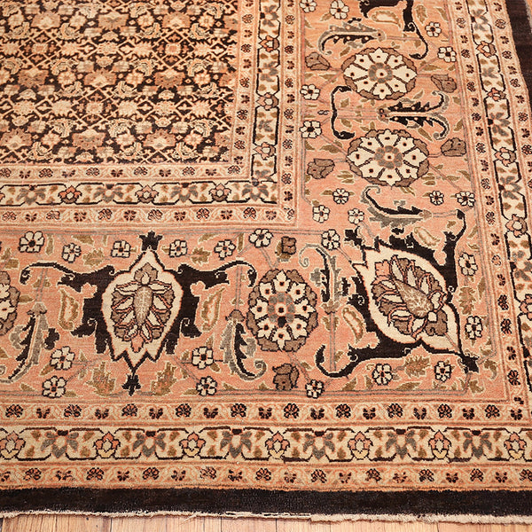 Large Antique Persian Tabriz Area Rug - 13' x 17'4" Default Title