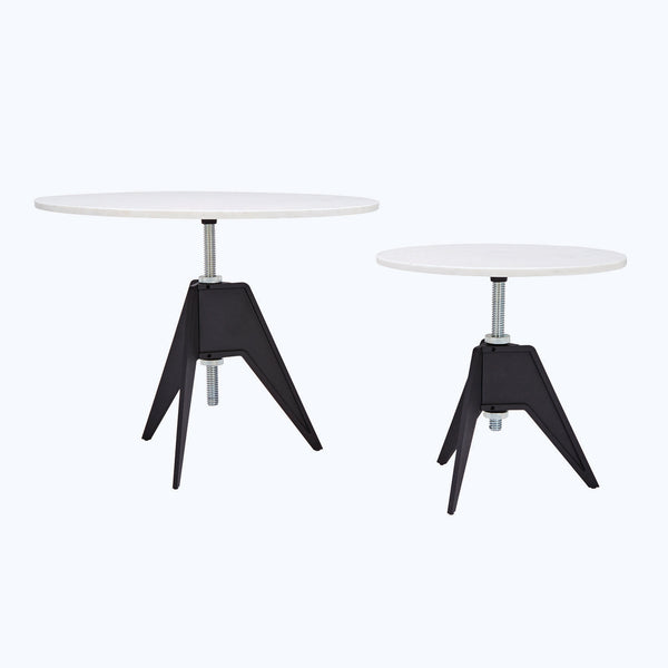 Screw Cafe Table-White Marble-35"