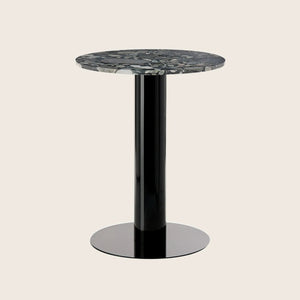 Tube Dining Table-Black-Pebble Marble-24"