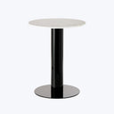 Tube Dining Table-Black-White Marble-24"
