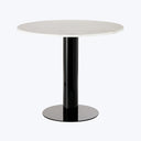 Tube Dining Table-Black-White Marble-35"