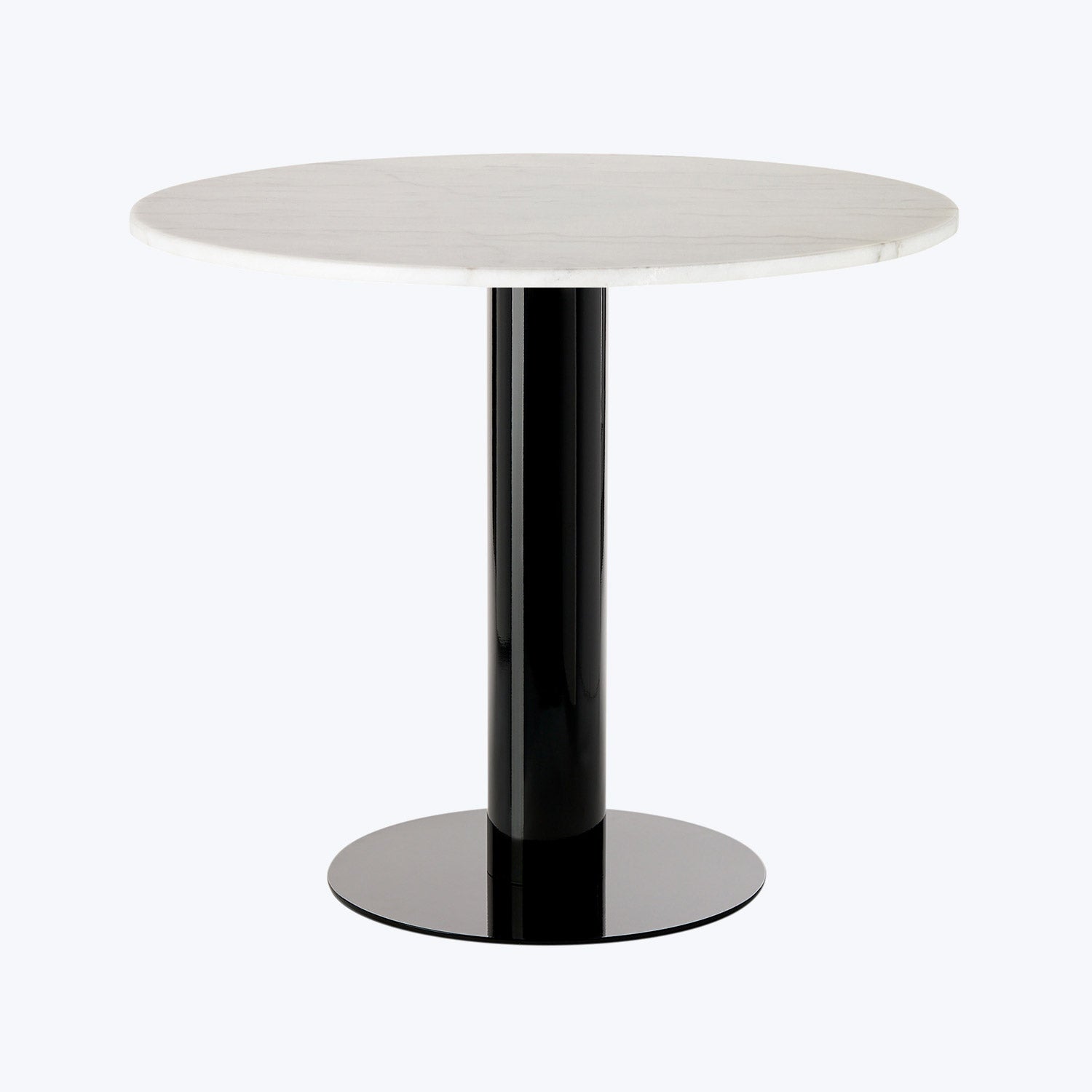 Tube Dining Table-Black-White Marble-35"