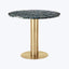 Tube Dining Table-Brass-Pebble Marble-35"