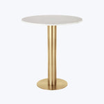 Tube High Table Brass / White Marble / 35"