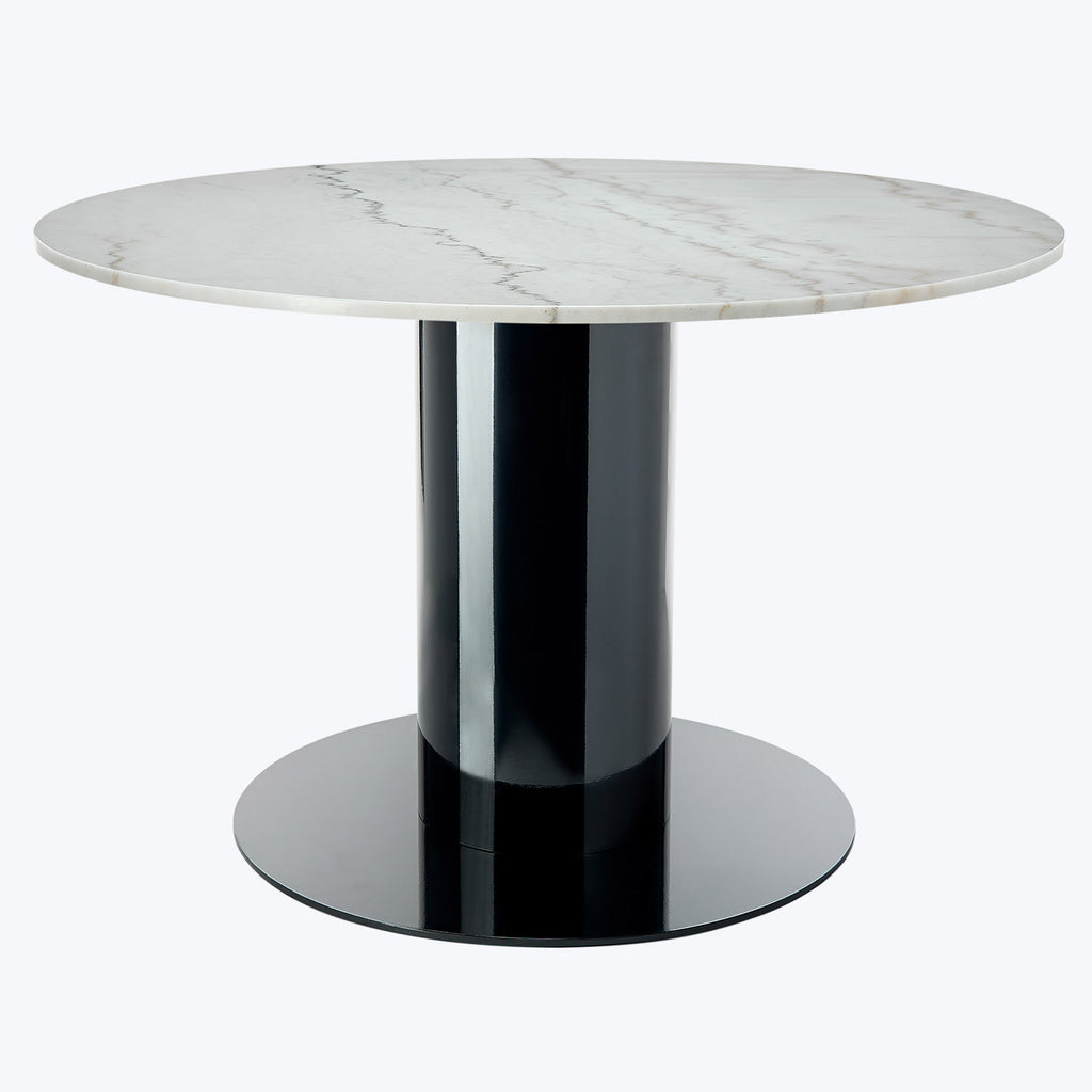 Tube Wide Table-White Marble