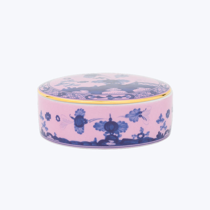 Oriente Round Box with Cover-Azalea