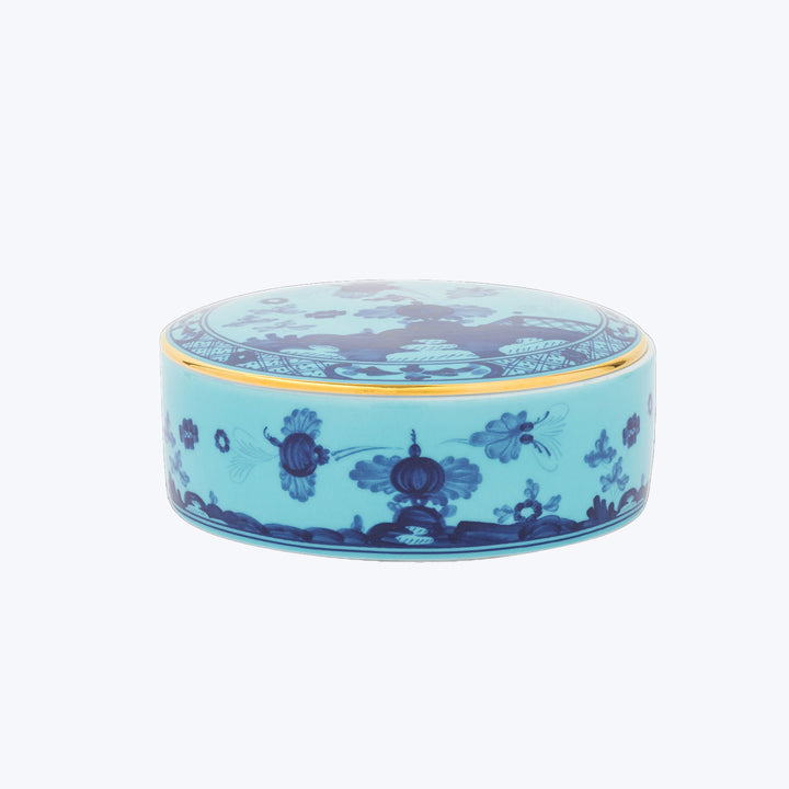Oriente Round Box with Cover Iris Gold