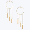 Take a Bow Hoop Earrings, 3 Tassels Default Title