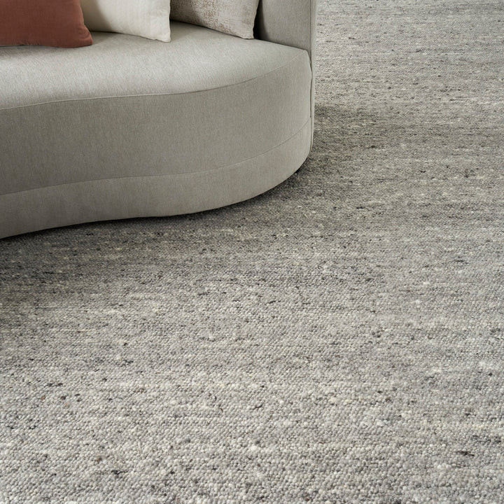 Grey Essentials Distressed Solid Wool Rug