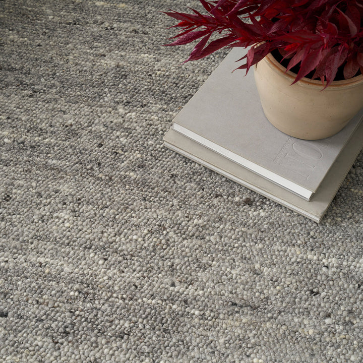 Grey Essentials Distressed Solid Wool Rug