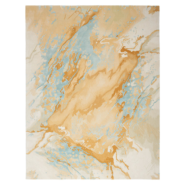 Abstract marble-like design in earthy tones with fluid lines.