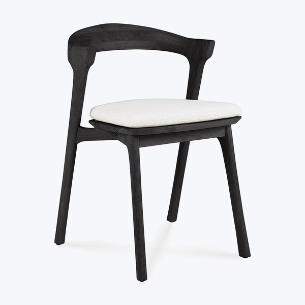 Black Bok Outdoor Dining Chair, Upholstered-Off White