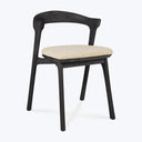 Black Bok Outdoor Dining Chair, Upholstered Natural
