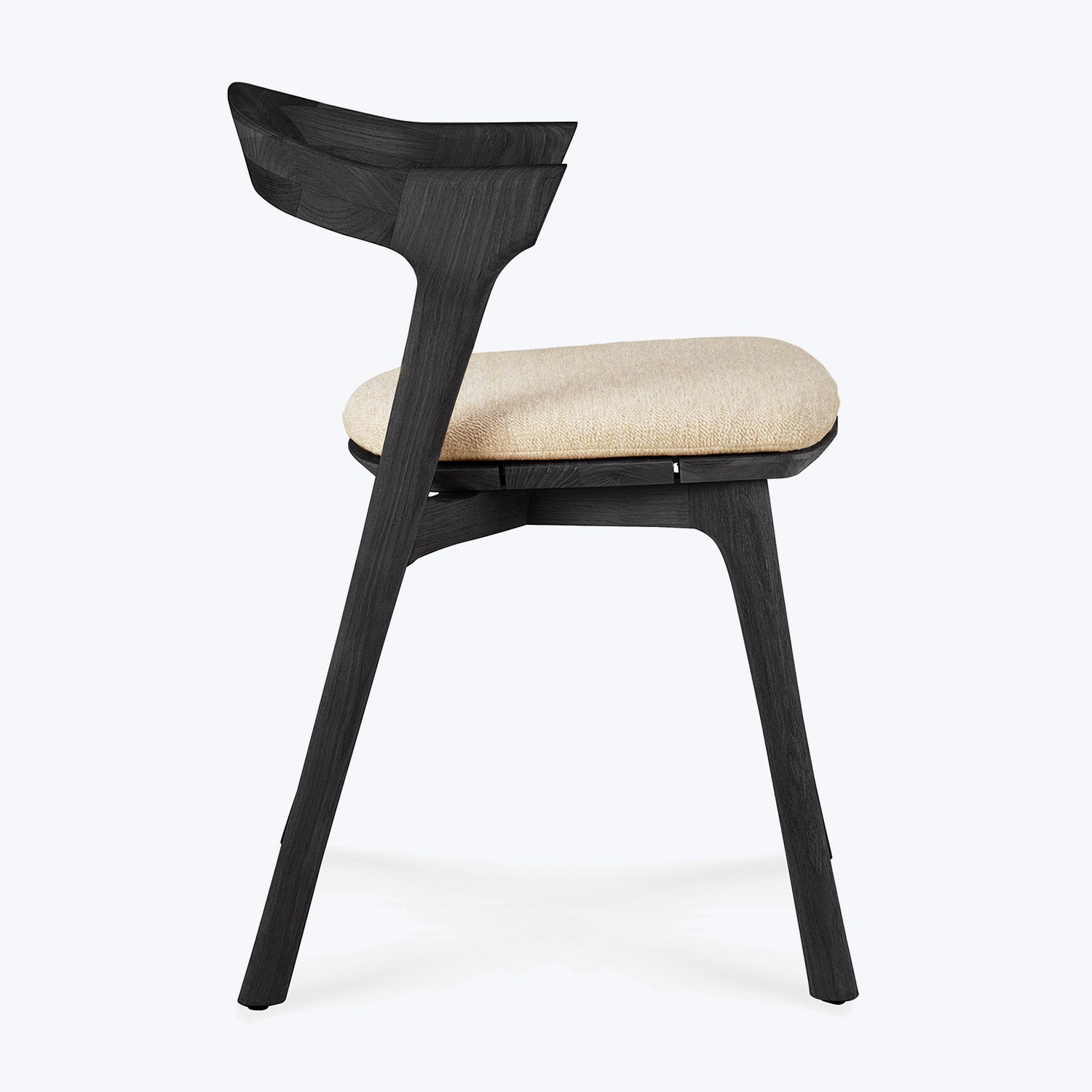 Black Bok Outdoor Dining Chair, Upholstered Natural