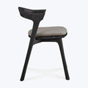 Black Bok Outdoor Dining Chair, Upholstered Mocha
