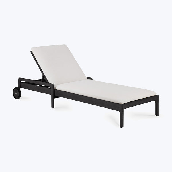 Black Jack Outdoor Adjustable Lounger-Off White-Thin Cushion