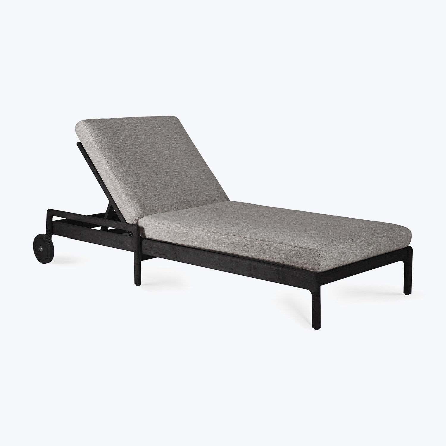 Black Jack Outdoor Adjustable Lounger-Natural-Thin Cushion