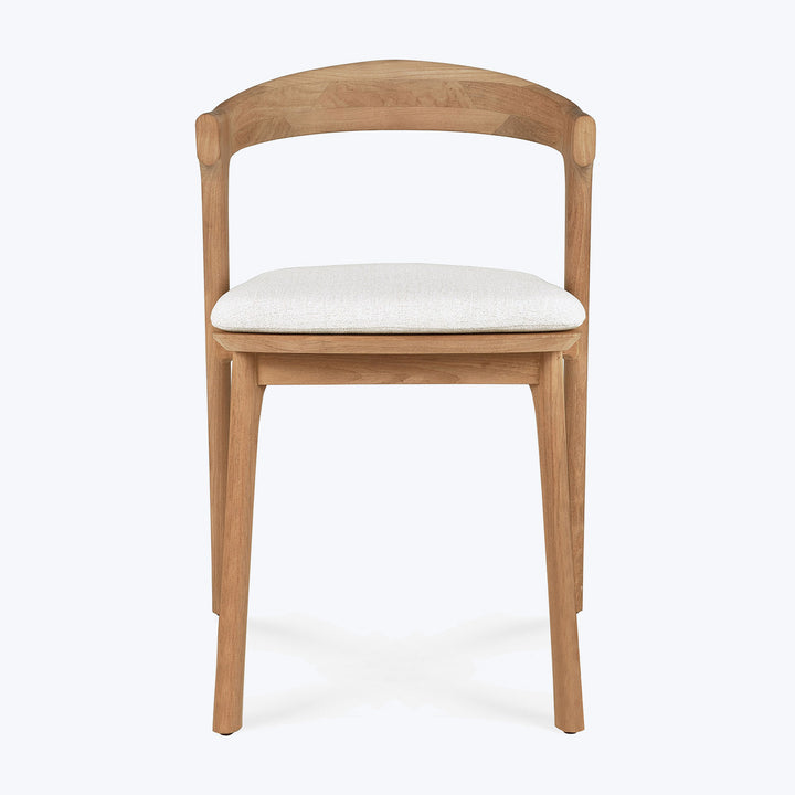 Teak Bok Outdoor Dining Chair, Upholstered-Natural