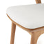 Teak Bok Outdoor Dining Chair, Upholstered Off White