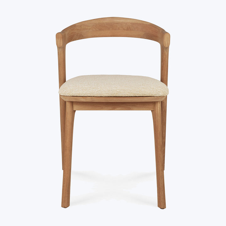 Teak Bok Outdoor Dining Chair, Upholstered Natural
