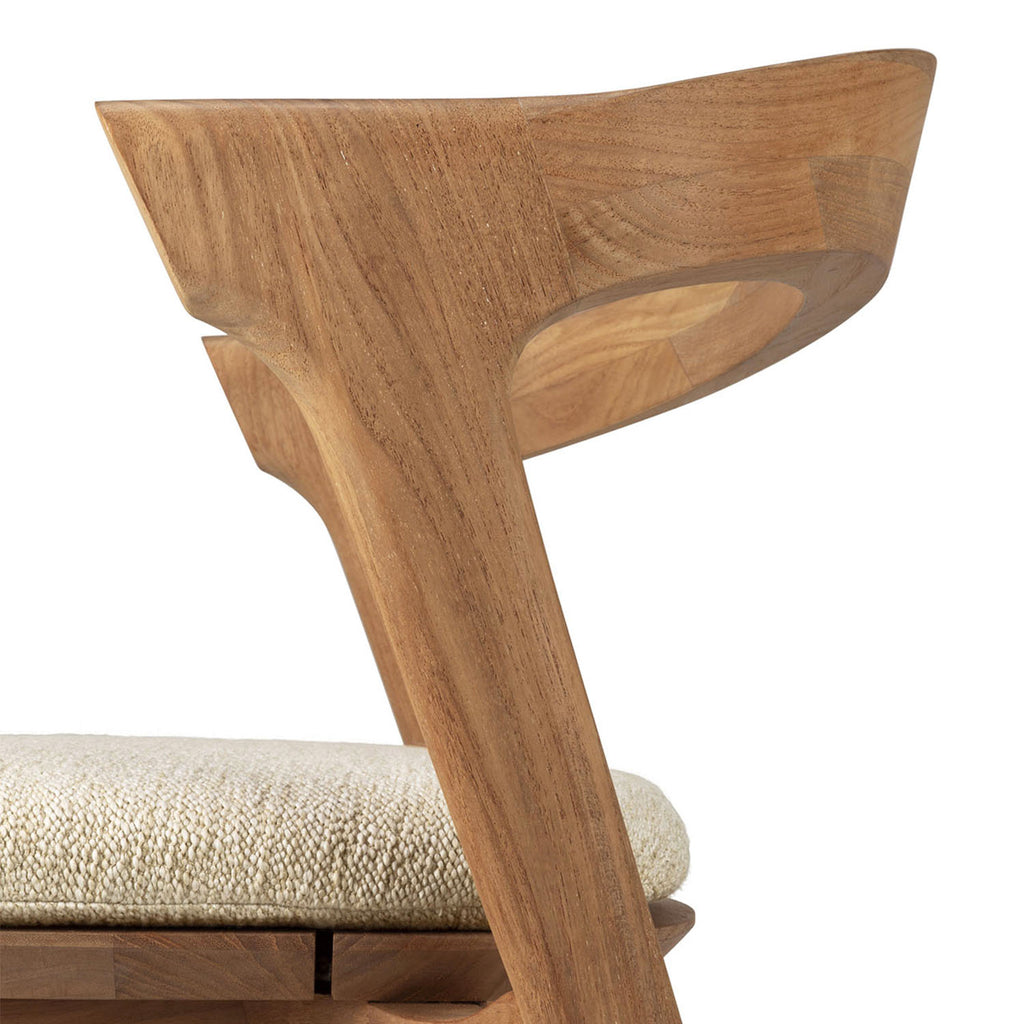 Teak Bok Outdoor Dining Chair, Upholstered Natural