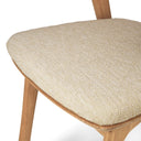 Teak Bok Outdoor Dining Chair, Upholstered Natural