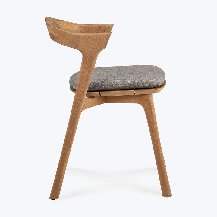 Teak Bok Outdoor Dining Chair, Upholstered Mocha