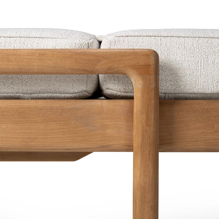 Teak Jack Outdoor Adjustable Lounger Off White / Standard Cushion