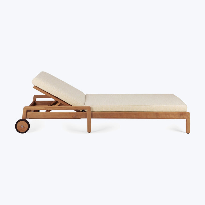 Teak Jack Outdoor Adjustable Lounger Natural / Standard Cushion