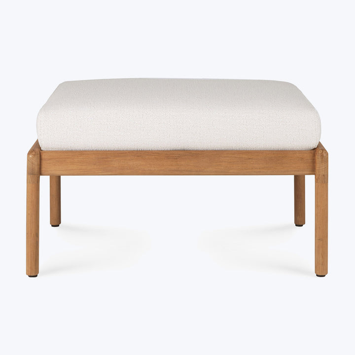Teak Jack Outdoor Footstool-Off White