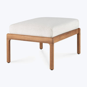 Teak Jack Outdoor Footstool-Off White - hover