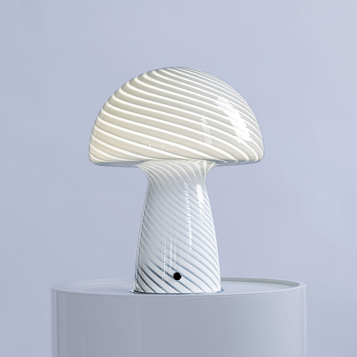 Close Top Mushroom Lamp White
