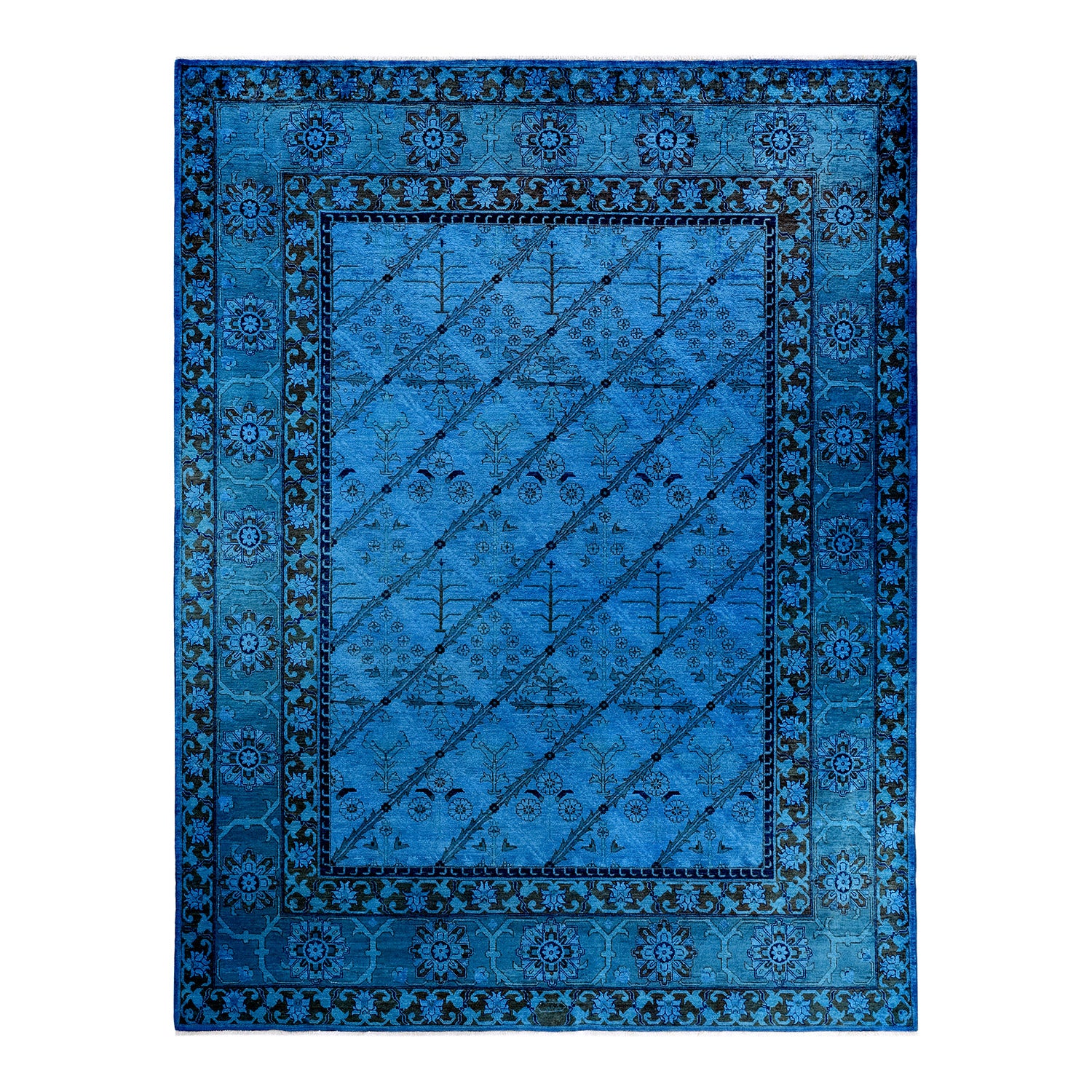 Color Reform, One-of-a-Kind Hand-Knotted Area Rug - Light Blue, 9' 1" x 11' 10" Default Title
