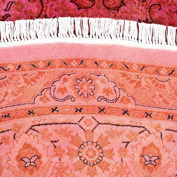 Color Reform, One-of-a-Kind Hand-Knotted Area Rug - Red, 7' 1" x 7' 1" Default Title