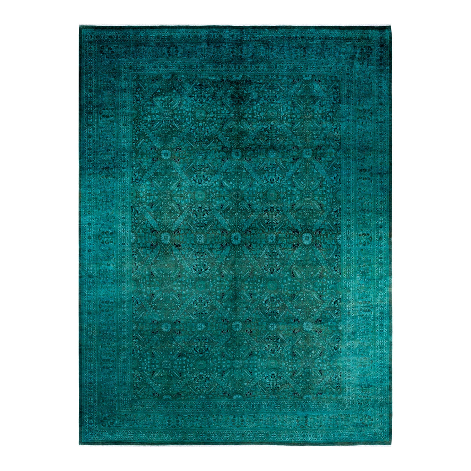 Color Reform, One-of-a-Kind Hand-Knotted Area Rug - Blue, 10' 2" x 13' 6" Default Title