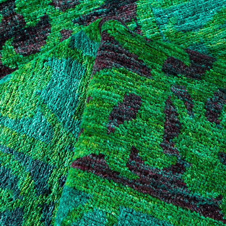 Color Reform, One-of-a-Kind Hand-Knotted Area Rug - Green, 9' 1" x 11' 4" Default Title