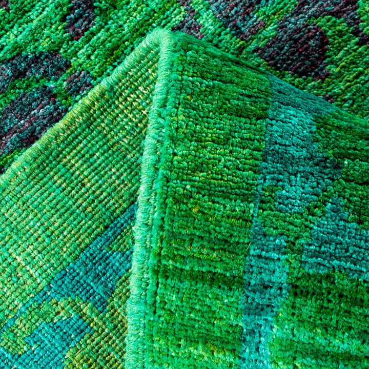 Color Reform, One-of-a-Kind Hand-Knotted Area Rug - Green, 9' 1" x 11' 4" Default Title