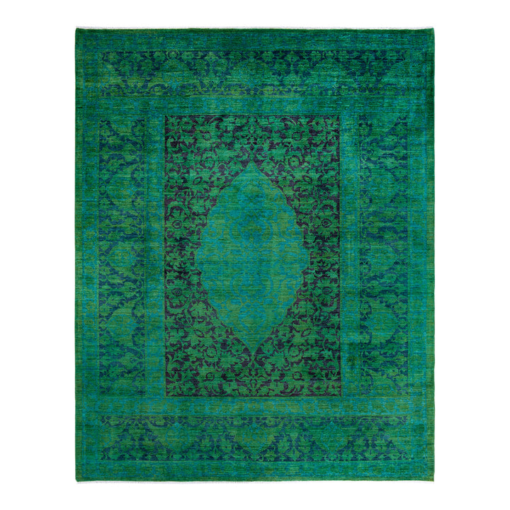 Color Reform, One-of-a-Kind Hand-Knotted Area Rug - Green, 9' 1" x 11' 4" Default Title