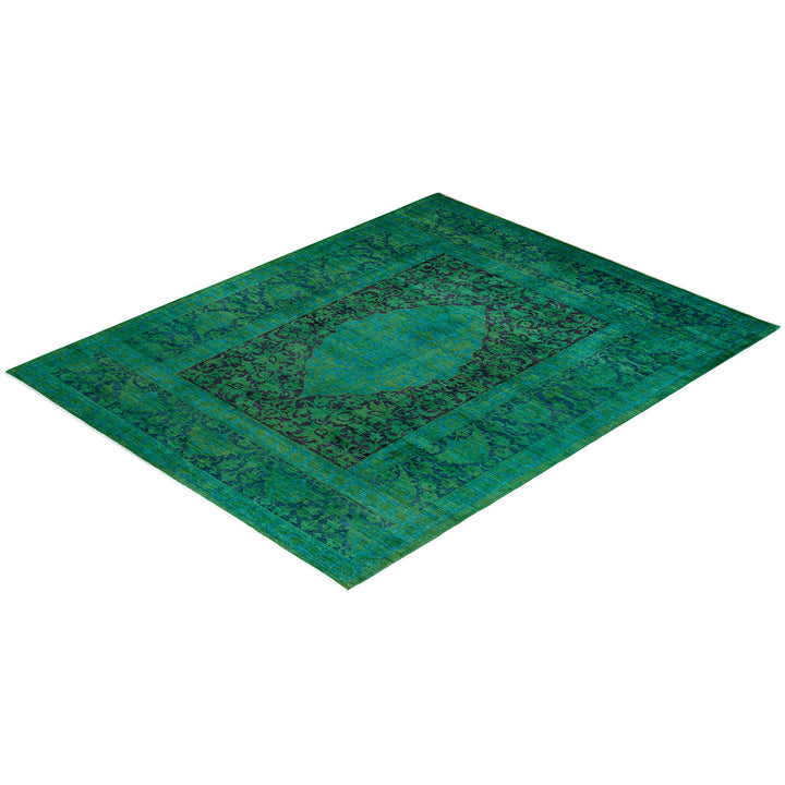 Color Reform, One-of-a-Kind Hand-Knotted Area Rug - Green, 9' 1" x 11' 4" Default Title