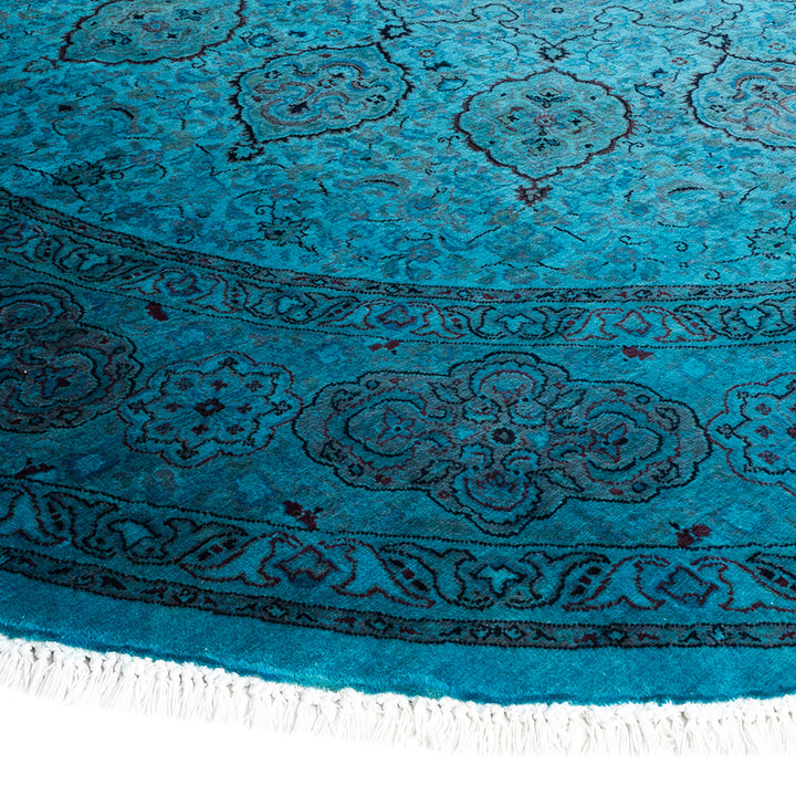 Color Reform, One-of-a-Kind Hand-Knotted Area Rug - Green, 7' 2" x 7' 3" Default Title